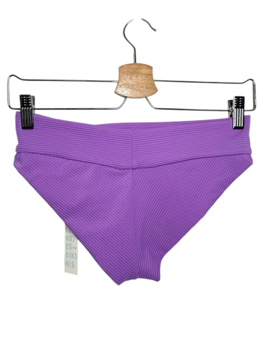 Frankie’s Bikinis NWT Swim Purple Gavin Ribbed Cheeky Bikini Bottom - Medium